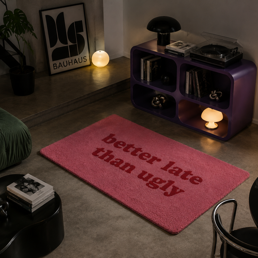 "Better Late Than Ugly" Doormat | Non-Slip Entry Rug