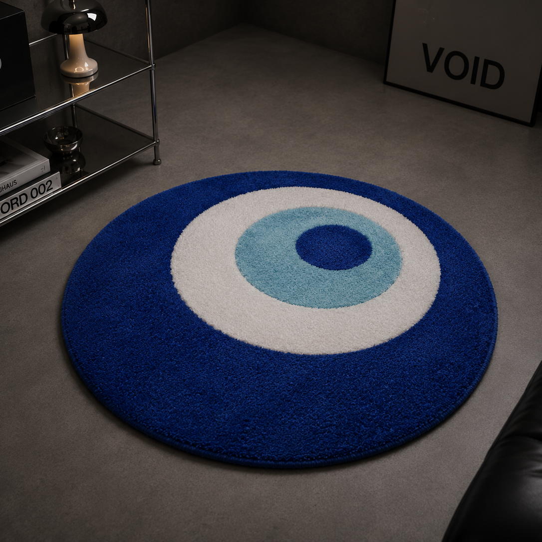 Evil Eye Tufted Rug | Plush Minimalist Statement Carpet