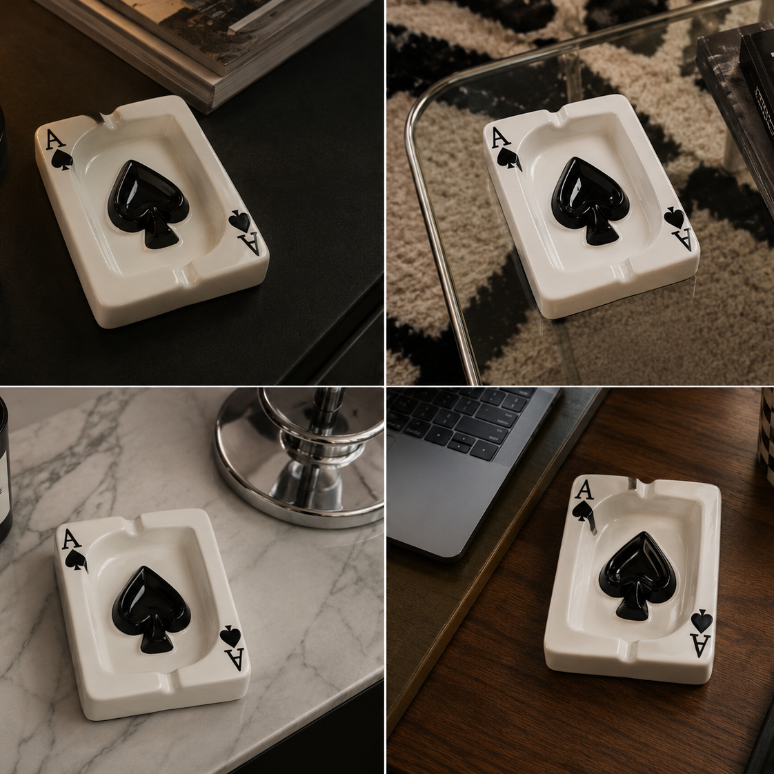 Playing Card Red Heart - Ashtray Art Ceramic