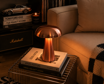 Rechargeable Bauhaus Mushroom Table Lamp | Touch Ambient Light