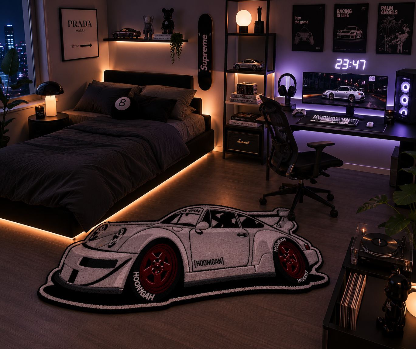 Sports Car Plush Rug