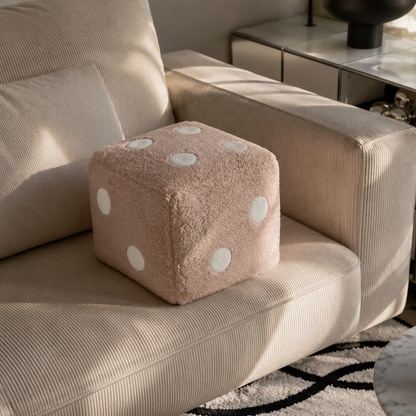 Plush Dice Cushion | Soft Decorative Throw Pillow - 20x20 cm