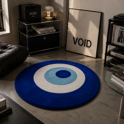 Evil Eye Tufted Rug | Plush Minimalist Statement Carpet