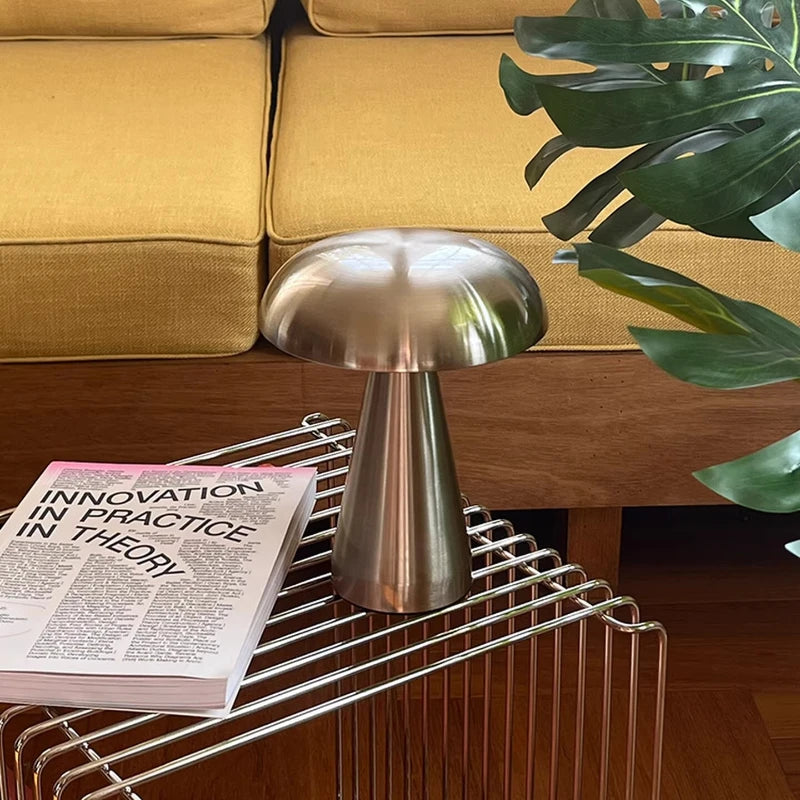 Rechargeable Bauhaus Mushroom Table Lamp | Touch Ambient Light