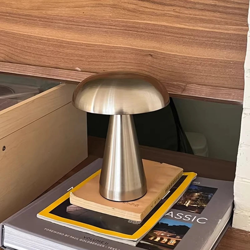 Rechargeable Bauhaus Mushroom Table Lamp | Touch Ambient Light