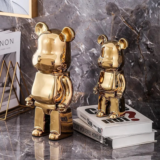 Ceramic Bear Figurine | Modern Decorative Sculpture