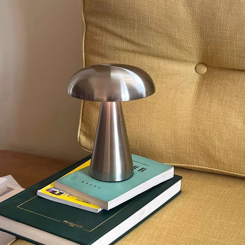 Rechargeable Bauhaus Mushroom Table Lamp | Touch Ambient Light