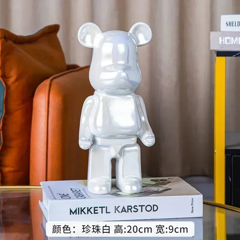 Ceramic Bear Figurine | Modern Decorative Sculpture