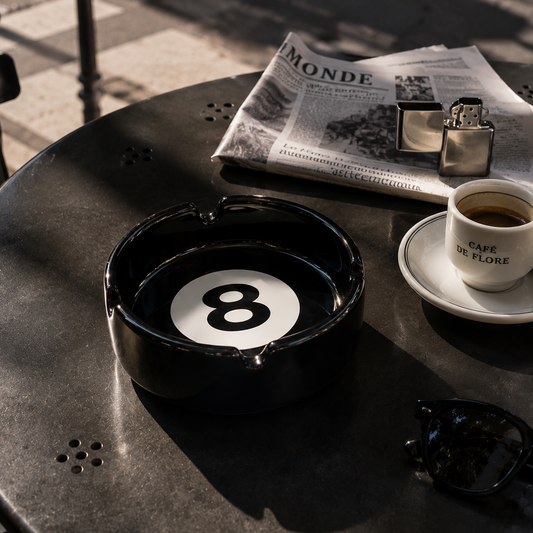8 Ball Ceramic Ashtray | Modern Decorative Accent
