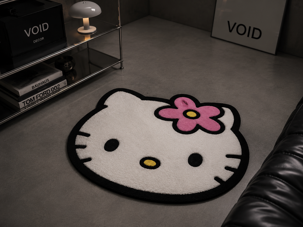 Hello Kitty Plush Rug | Soft Kawaii Bedroom Carpet