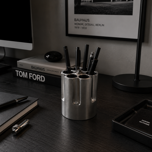 Revolver Cylinder Pen Holder | Aluminum Desk Organizer